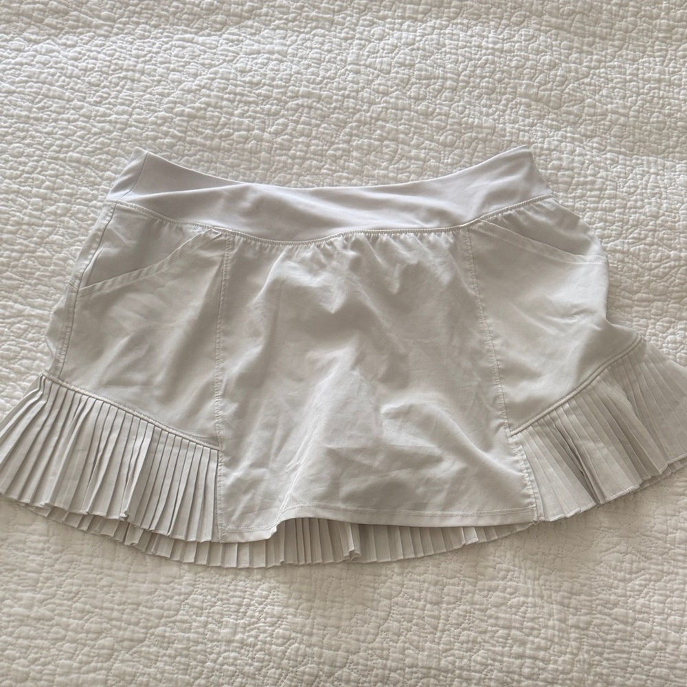 Pleated Mondetta Hem White Tennis Skirt